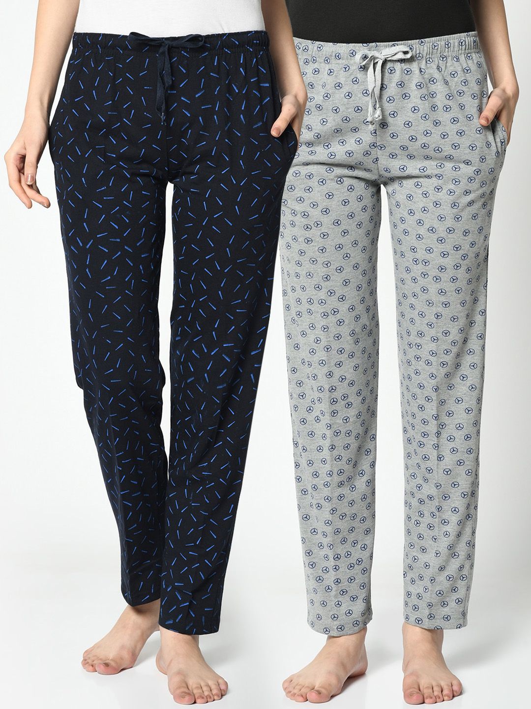 VIMAL JONNEY Women Pack Of 2 Printed Lounge Pants Price in India