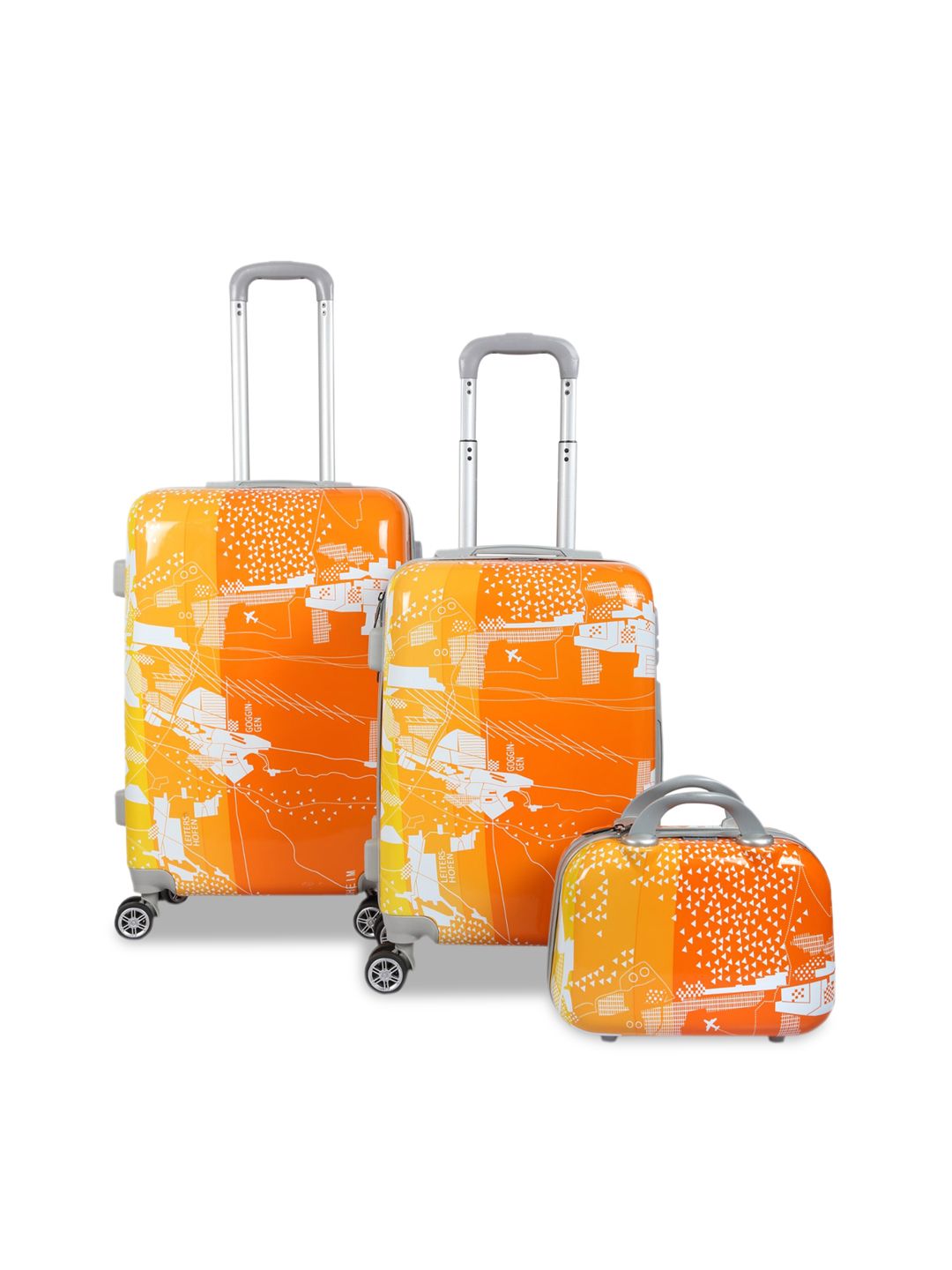 Polo Class Unisex Orange 2 Pc Trolley Bags With Vanity Bag Price in India