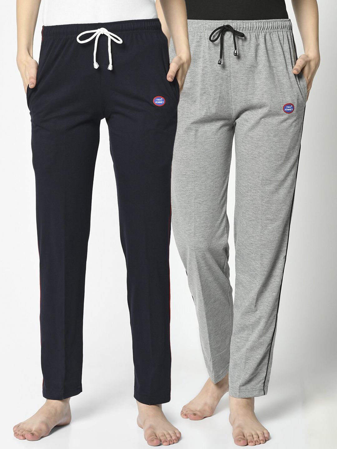 VIMAL JONNEY Women Pack Of 2 Solid Lounge Pants Price in India