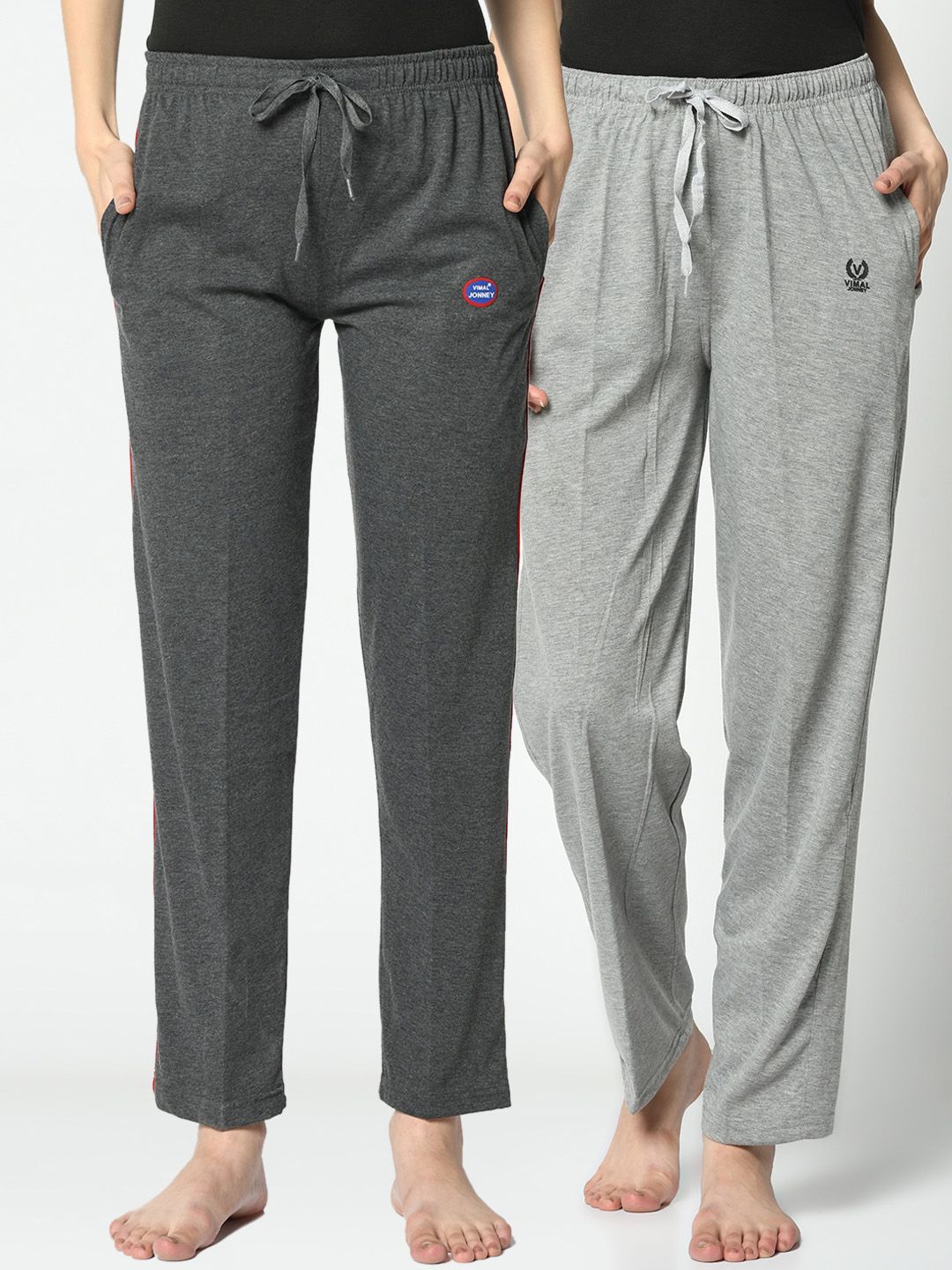 VIMAL JONNEY Women Pack Of 2 Solid Lounge Pants Price in India