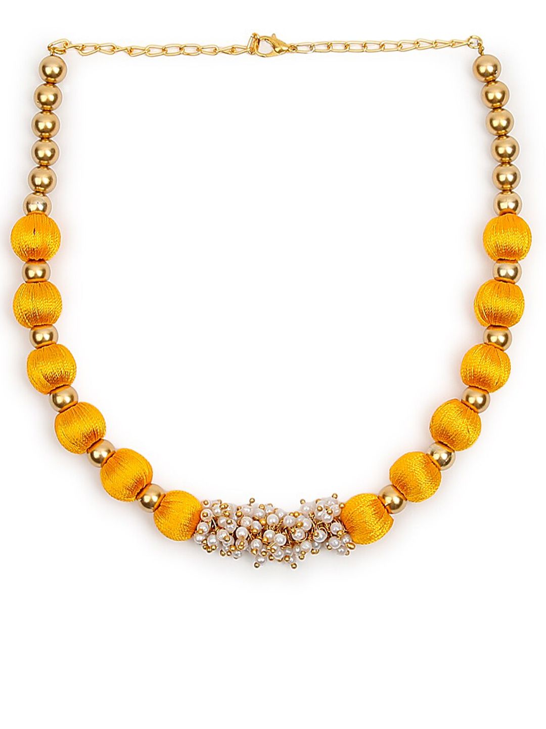AKSHARA Gold-Toned & Yellow Choker Necklace Price in India