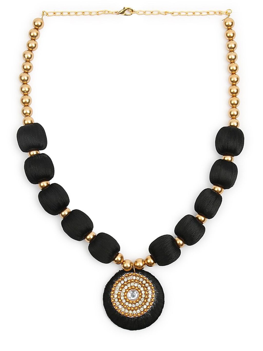 AKSHARA Black & Gold-Toned Choker Necklace Price in India