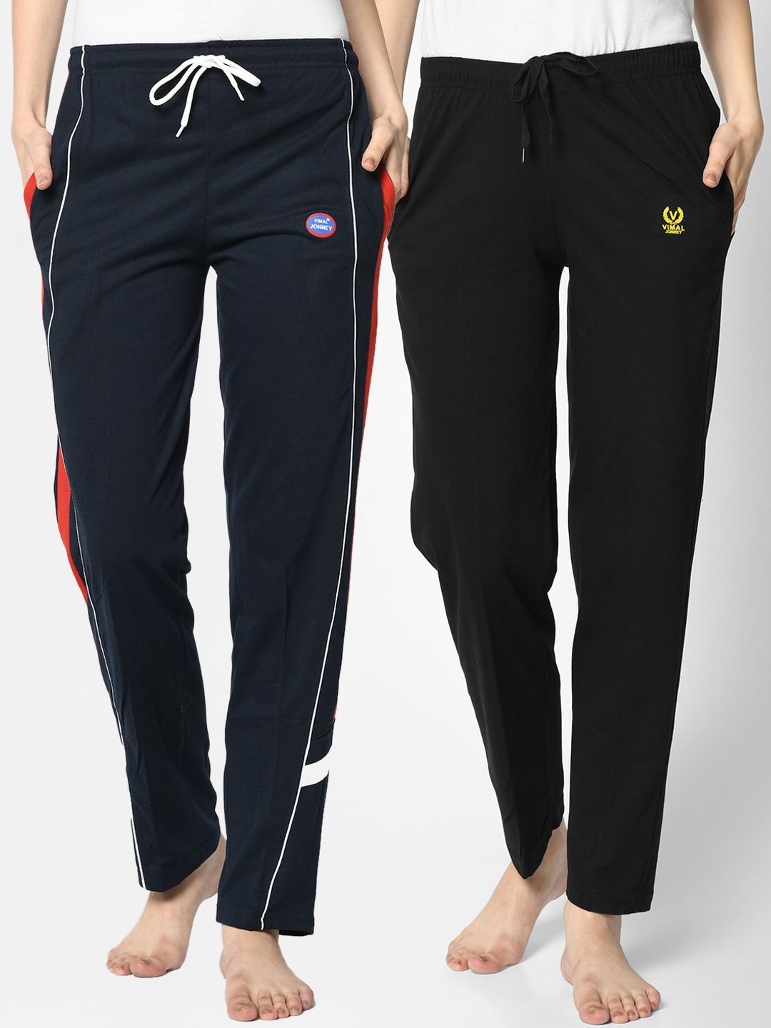 VIMAL JONNEY Women Pack Of 2 Solid Lounge Pants Price in India