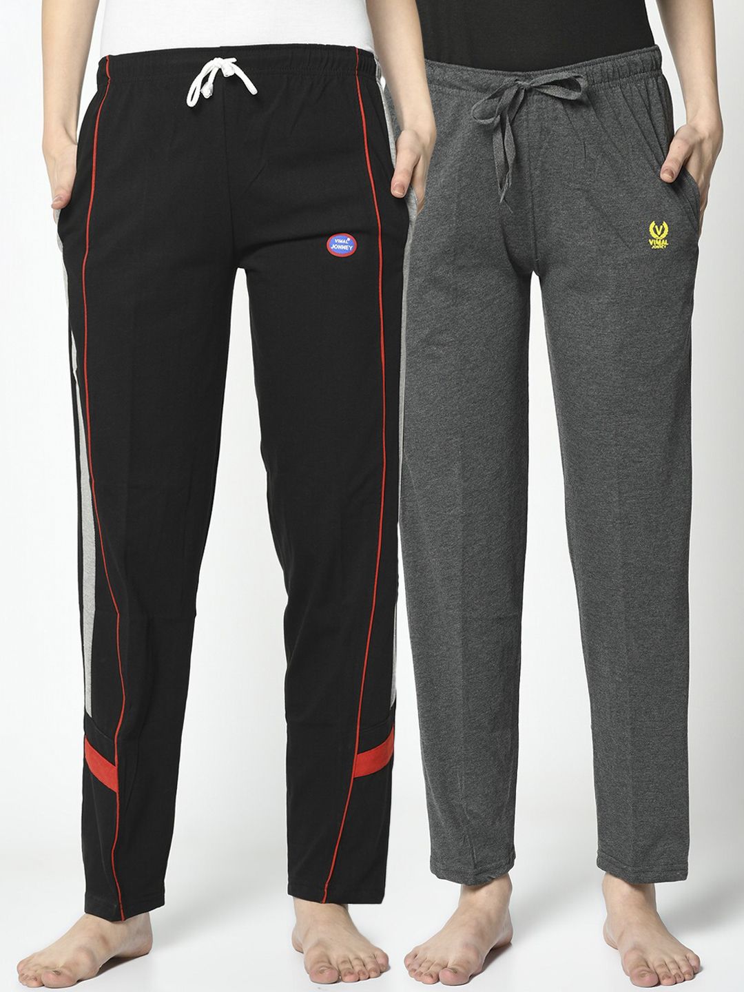 VIMAL JONNEY Women Pack Of 2 Solid Lounge Pants Price in India