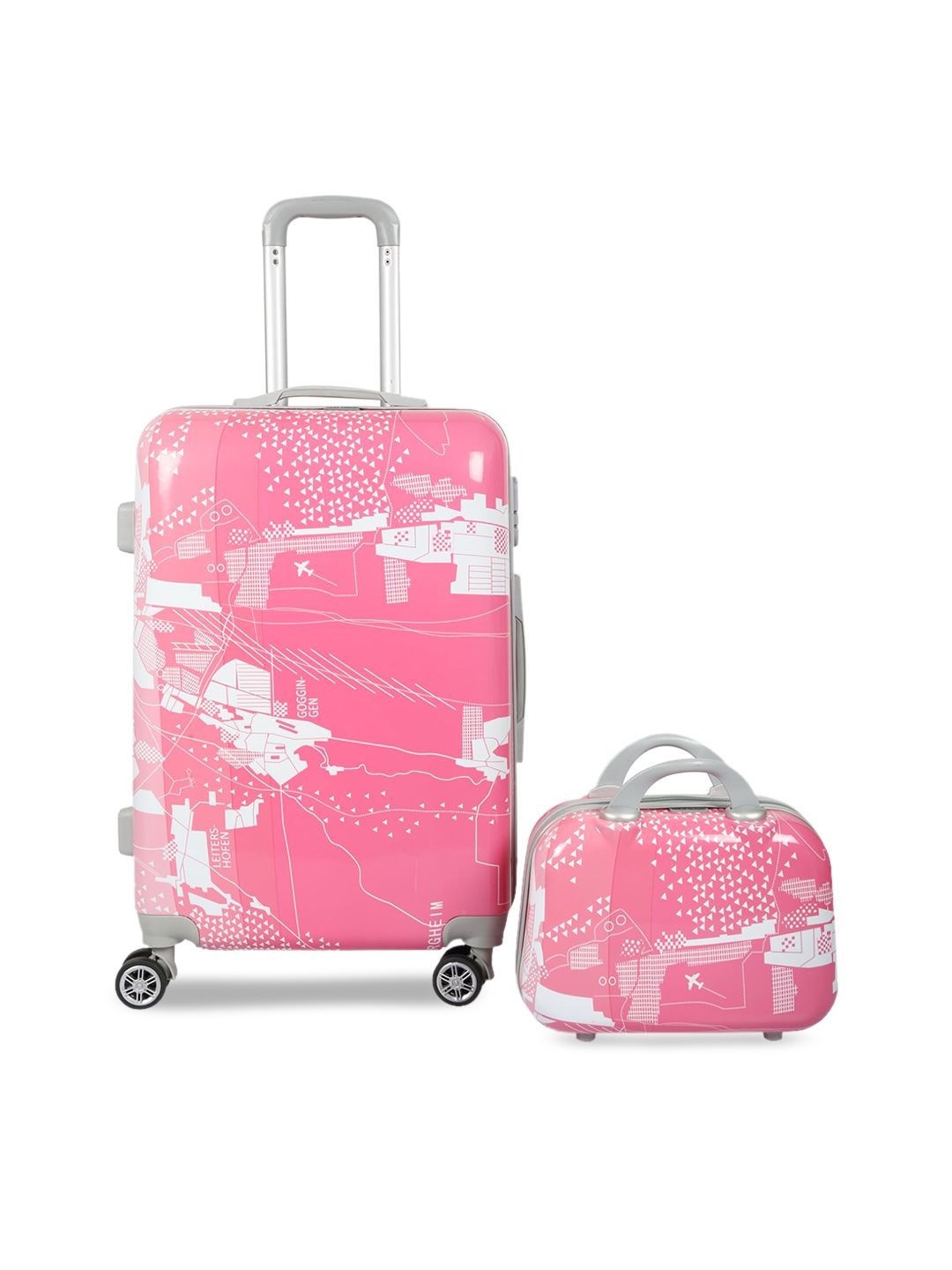 Polo Class Pink Trolley Bag with Vanity Bag Price in India