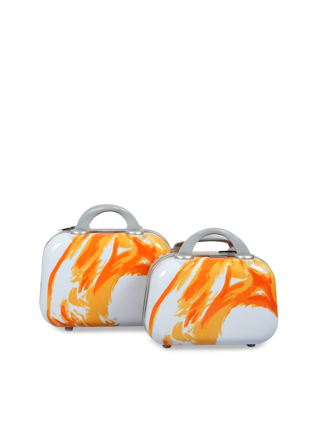 Polo Class Set of 2 Orange & White Travel Luggage Vanity Bag Price in India