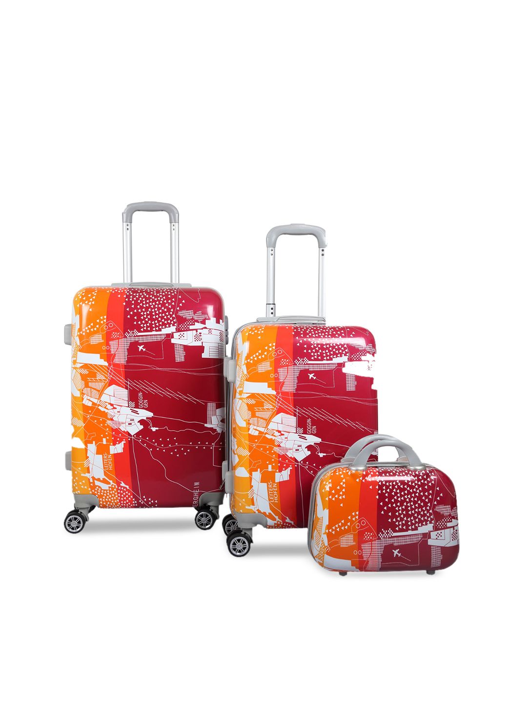 Polo Class Red 2Pc Trolley Bag with 1Pc Vanity Bag Price in India