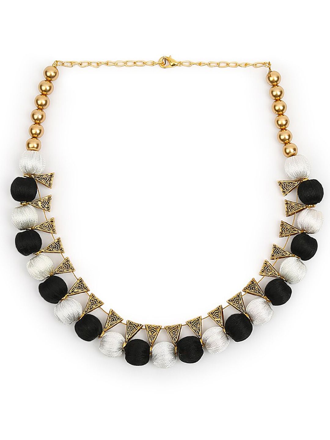 AKSHARA Black & White Choker Necklace Price in India