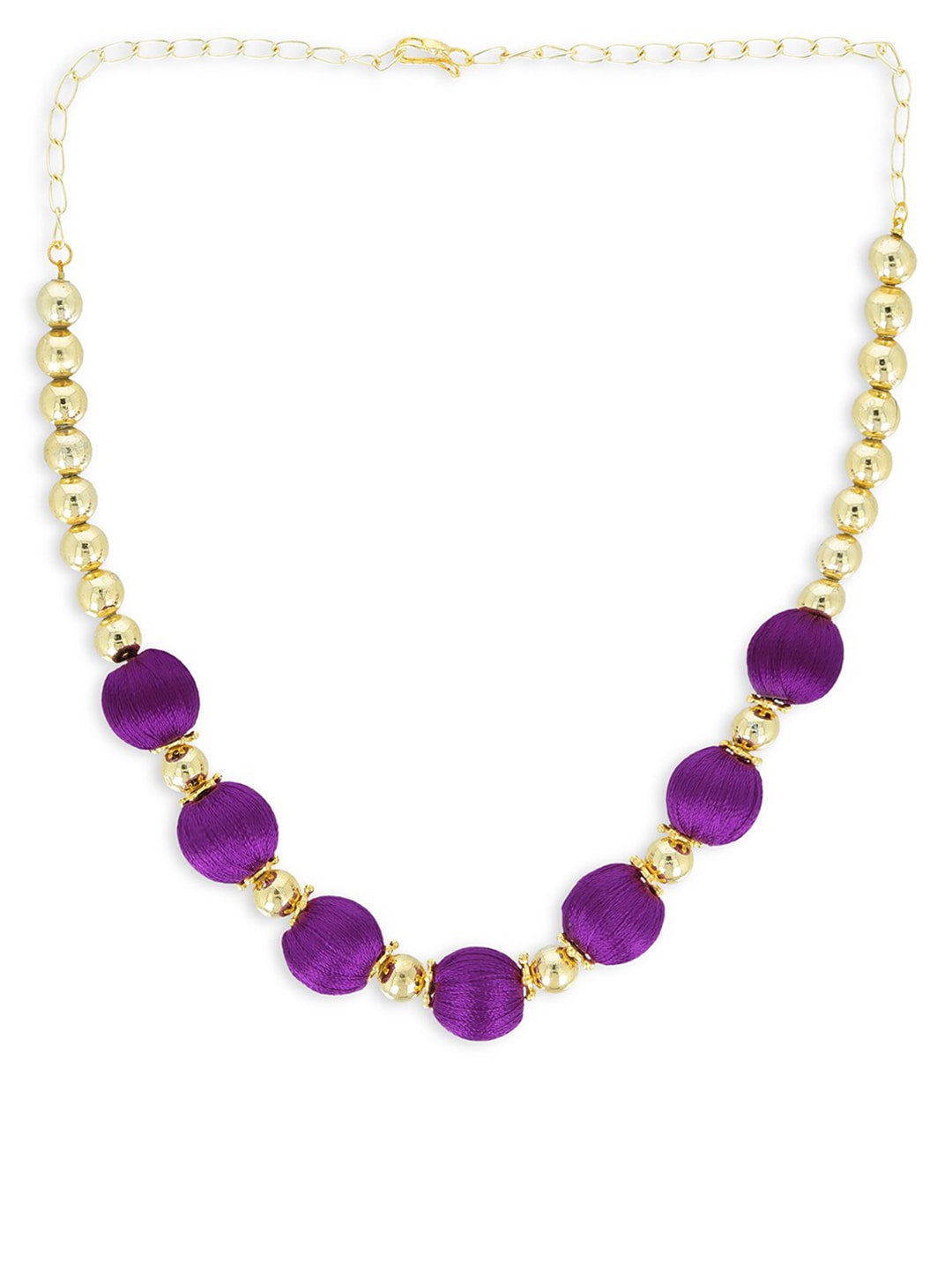 AKSHARA Purple & Gold-Toned Handcrafted Necklace Price in India