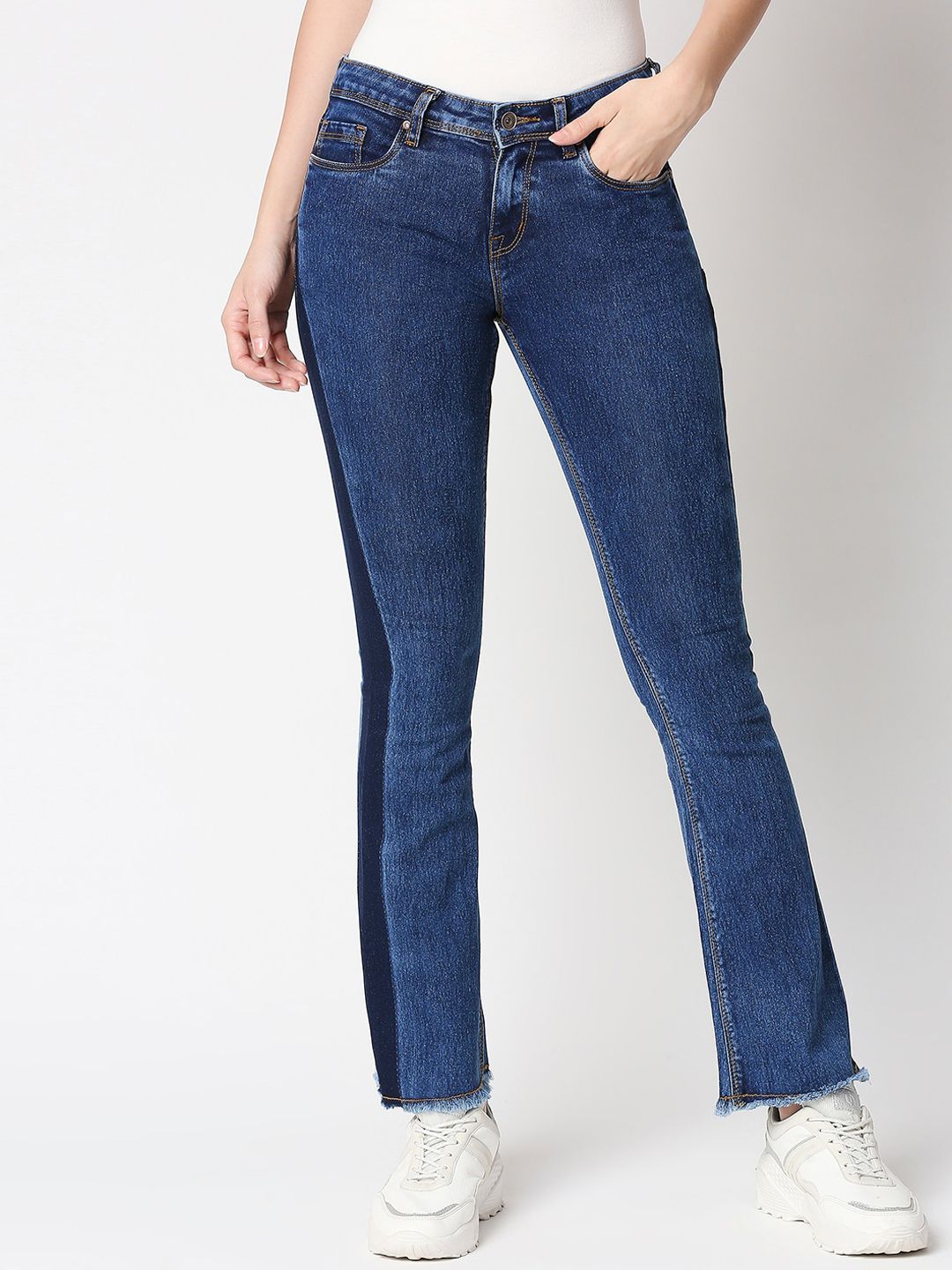 High Star Women Blue Clean Look Bootcut Jeans Price in India