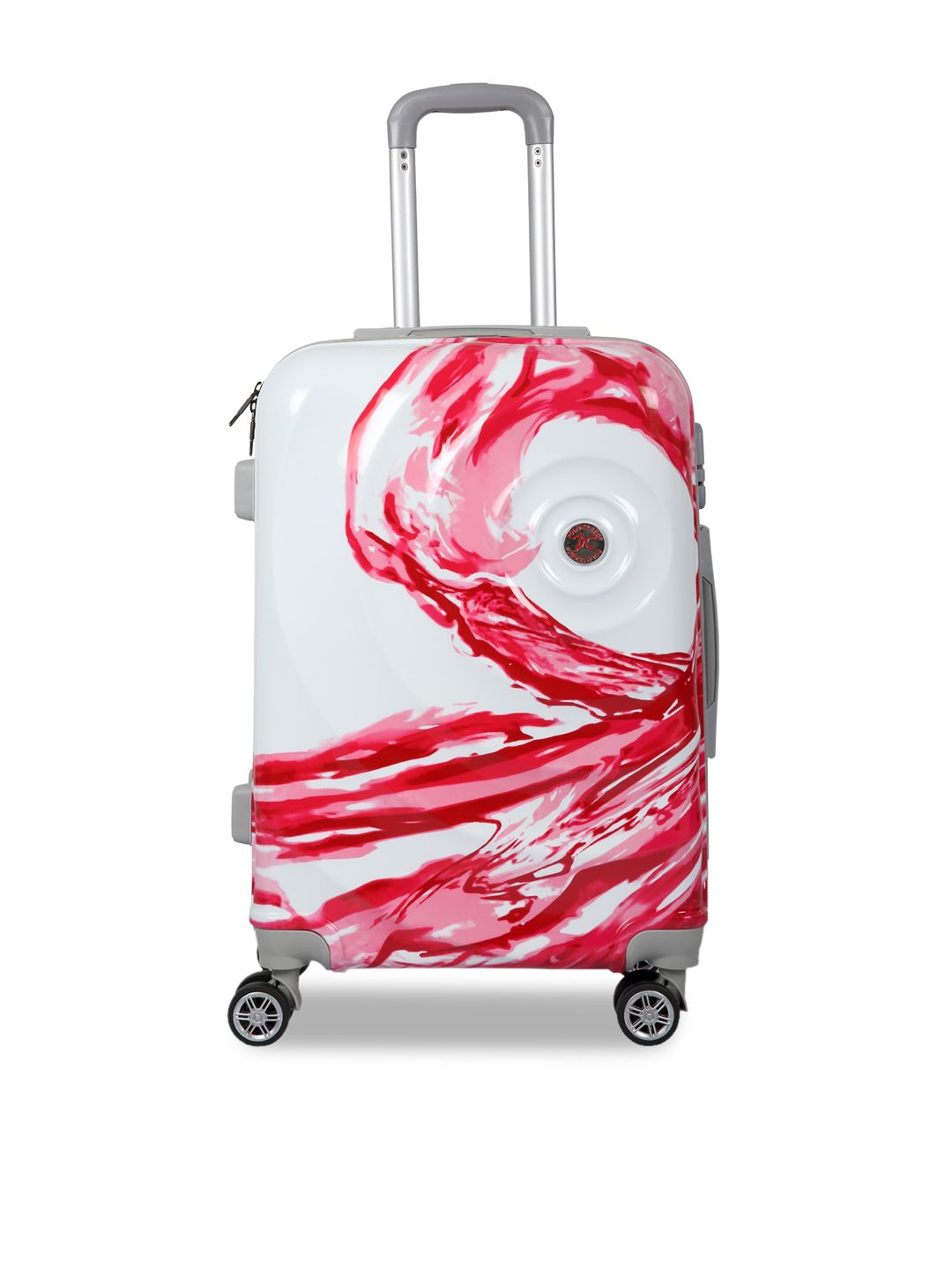 Polo Class Red & White Printed Hard-Sided 360 Degree Rotation Large Trolley Suitcase Price in India