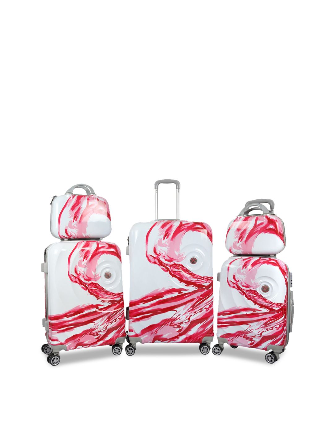 Polo Class Unisex Set of 5 Pink & White Printed Travel Bags Price in India