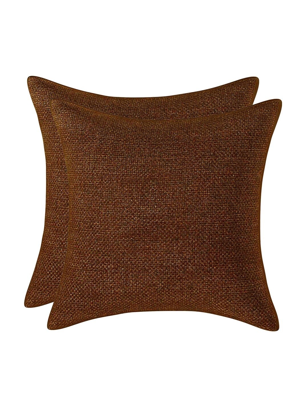Kuber Industries Set of 2 Brown Square Cushion Covers Price in India