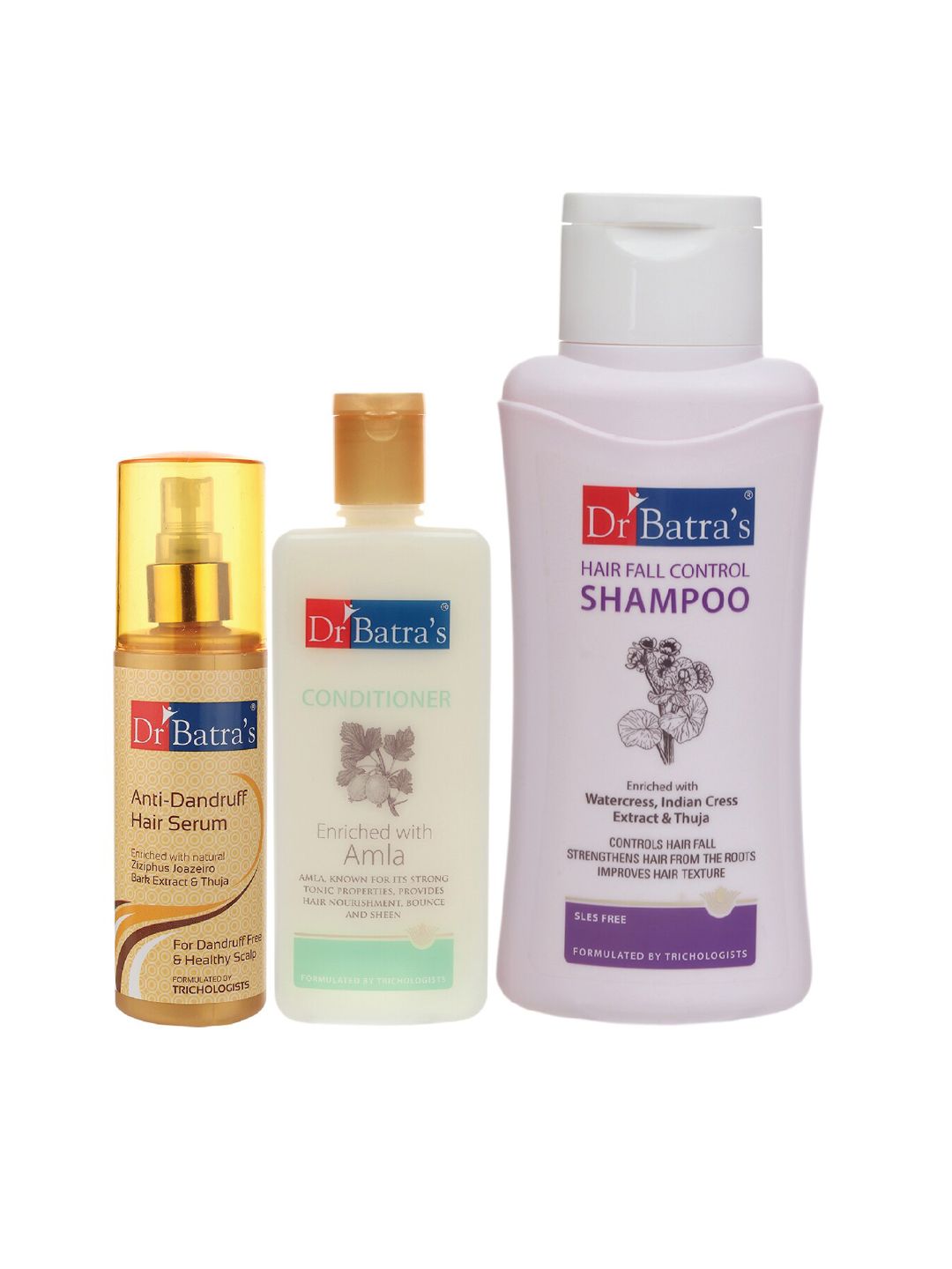 Dr Batra's Pack of 3 Anti Dandruff Hair Serum Conditioner & Hair Fall Control Shampoo Price in India