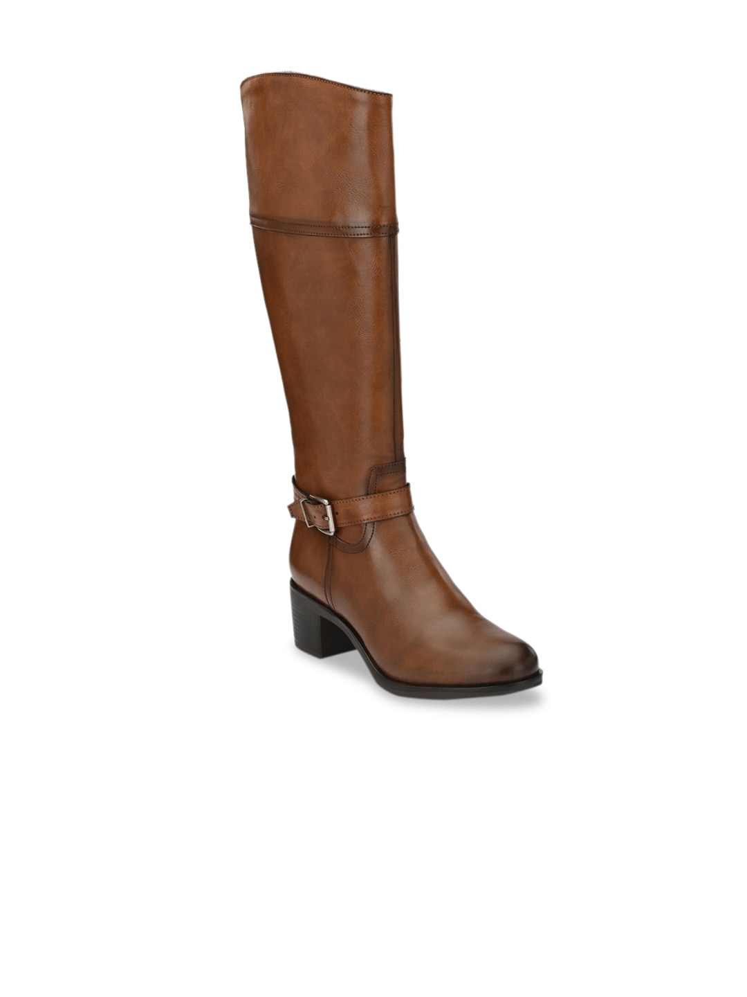 Delize Womens Tan Knee Chelsea Boots Price in India