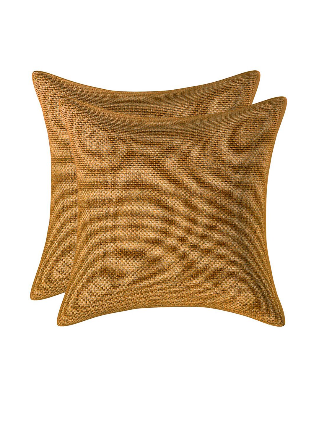 Kuber Industries Gold Set of 2 Square Cushion Covers Price in India