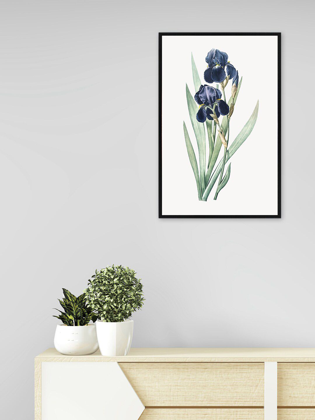 nest ART White & Blue Blue Flowers Painting Framed Wall Art Price in India