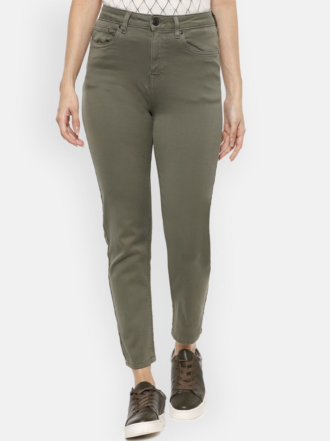 Van Heusen Woman Olive Slim Fit Jeans Price in India