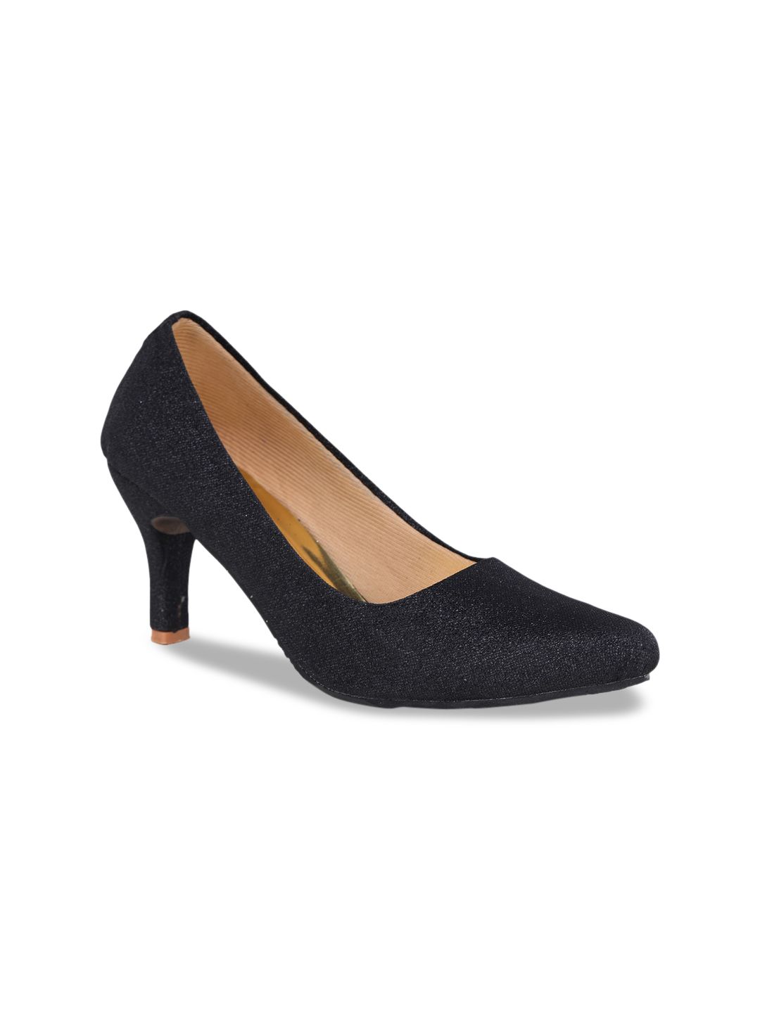 LONDON STEPS Black Textured Stiletto Pumps Price in India