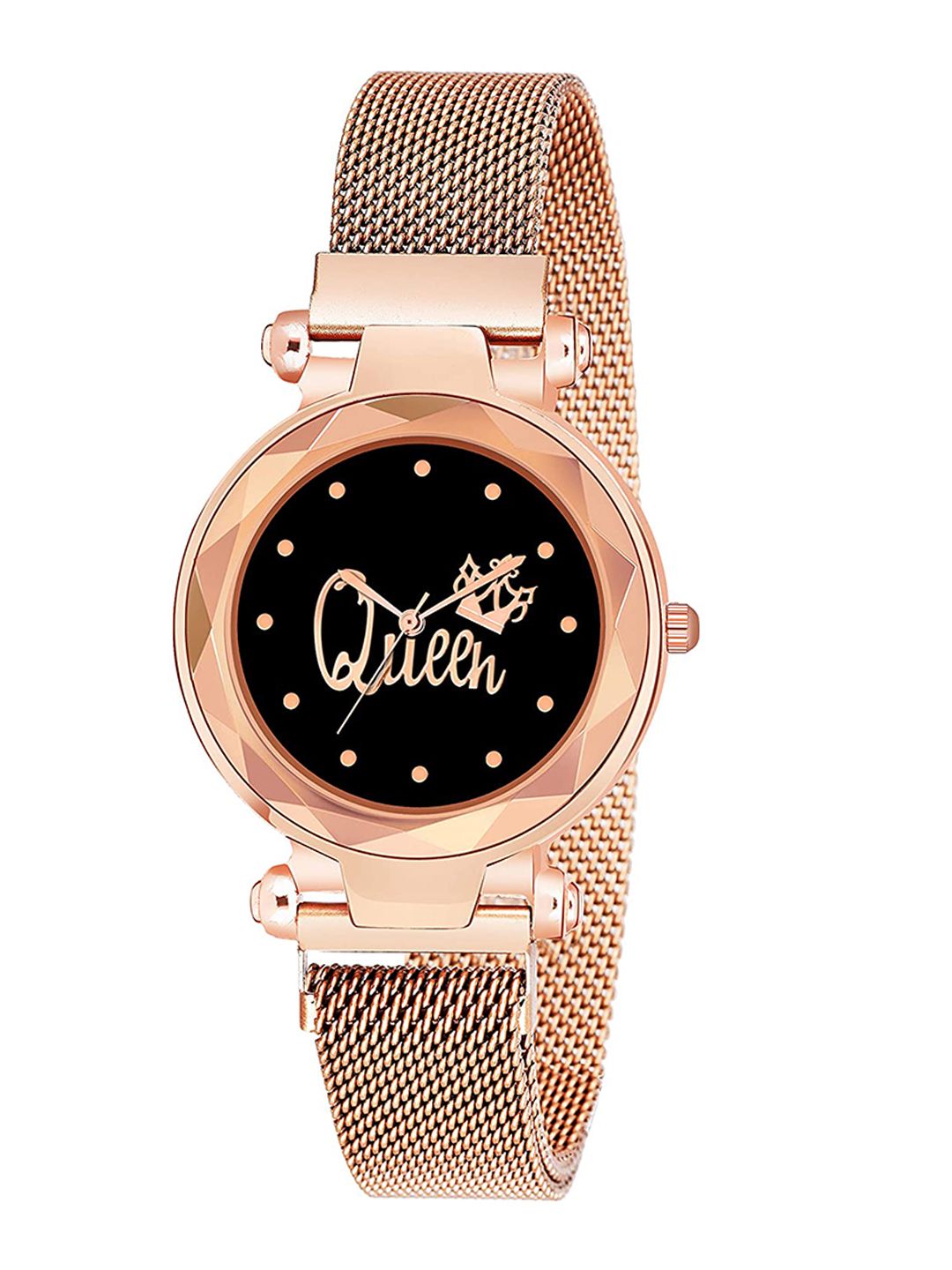 SWADESI STUFF Women Bracelet Style Straps Analogue Watch [QUEEN ROSEGOLD MAGNET] Price in India