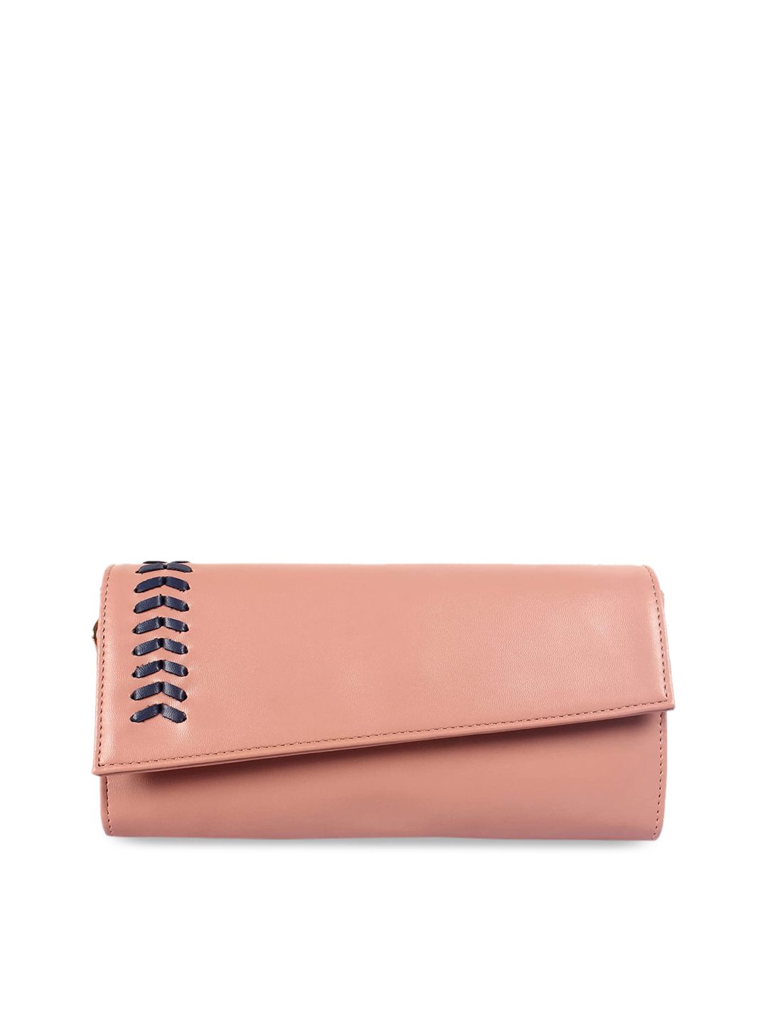 THE CLOWNFISH Women Peach-Coloured Synthetic Leather Two Fold Wallet Price in India