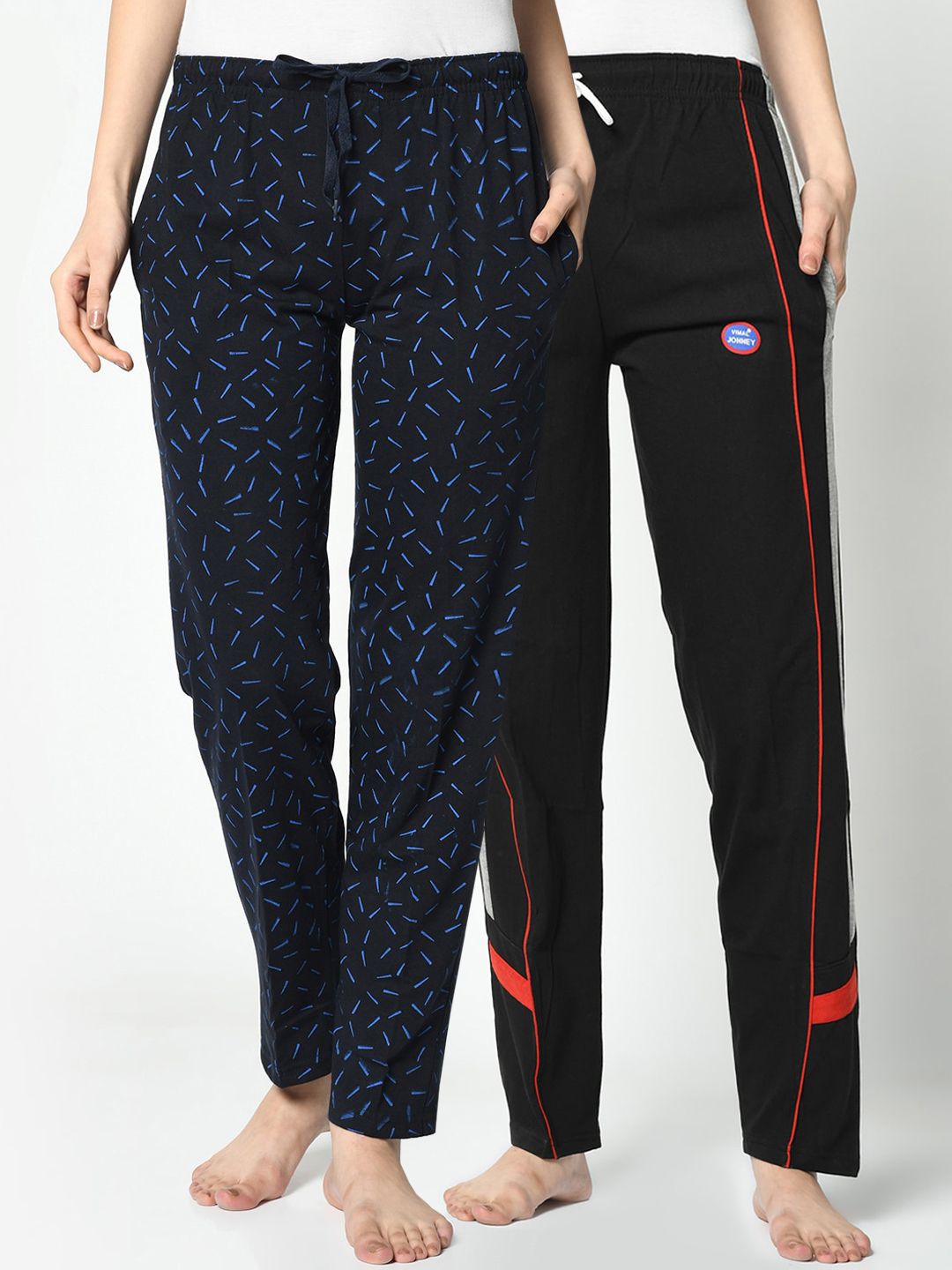 VIMAL JONNEY Women Pack Of 2 Solid Lounge Pants Price in India