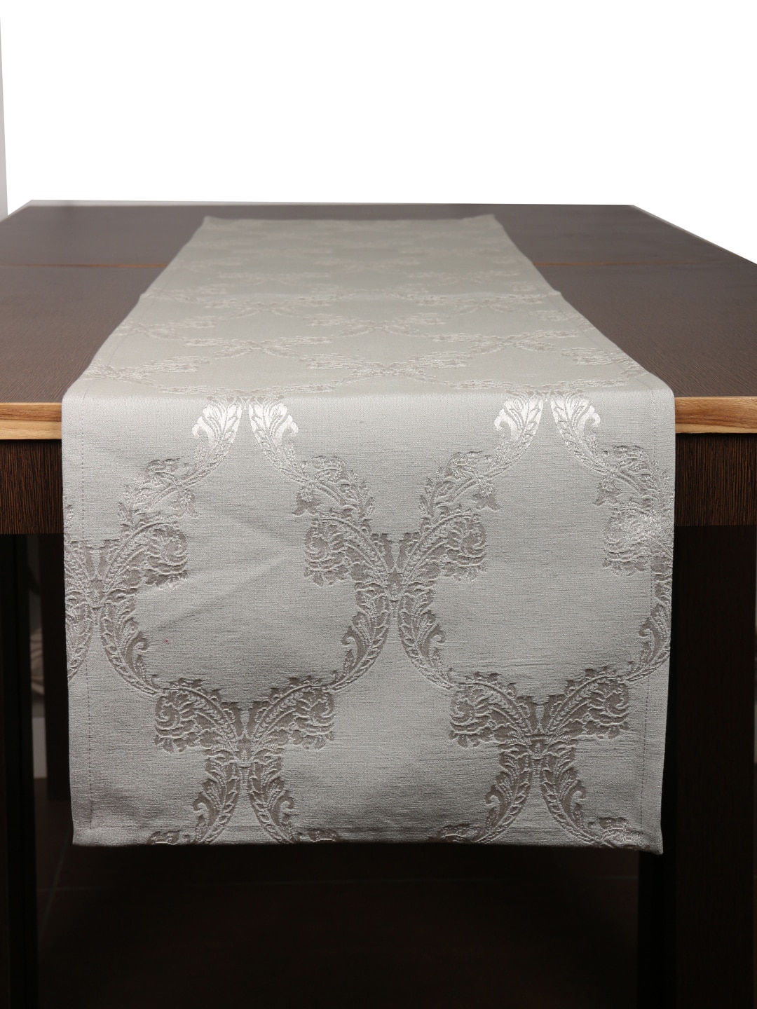 Home Grey Woven Design Table Runner Price in India