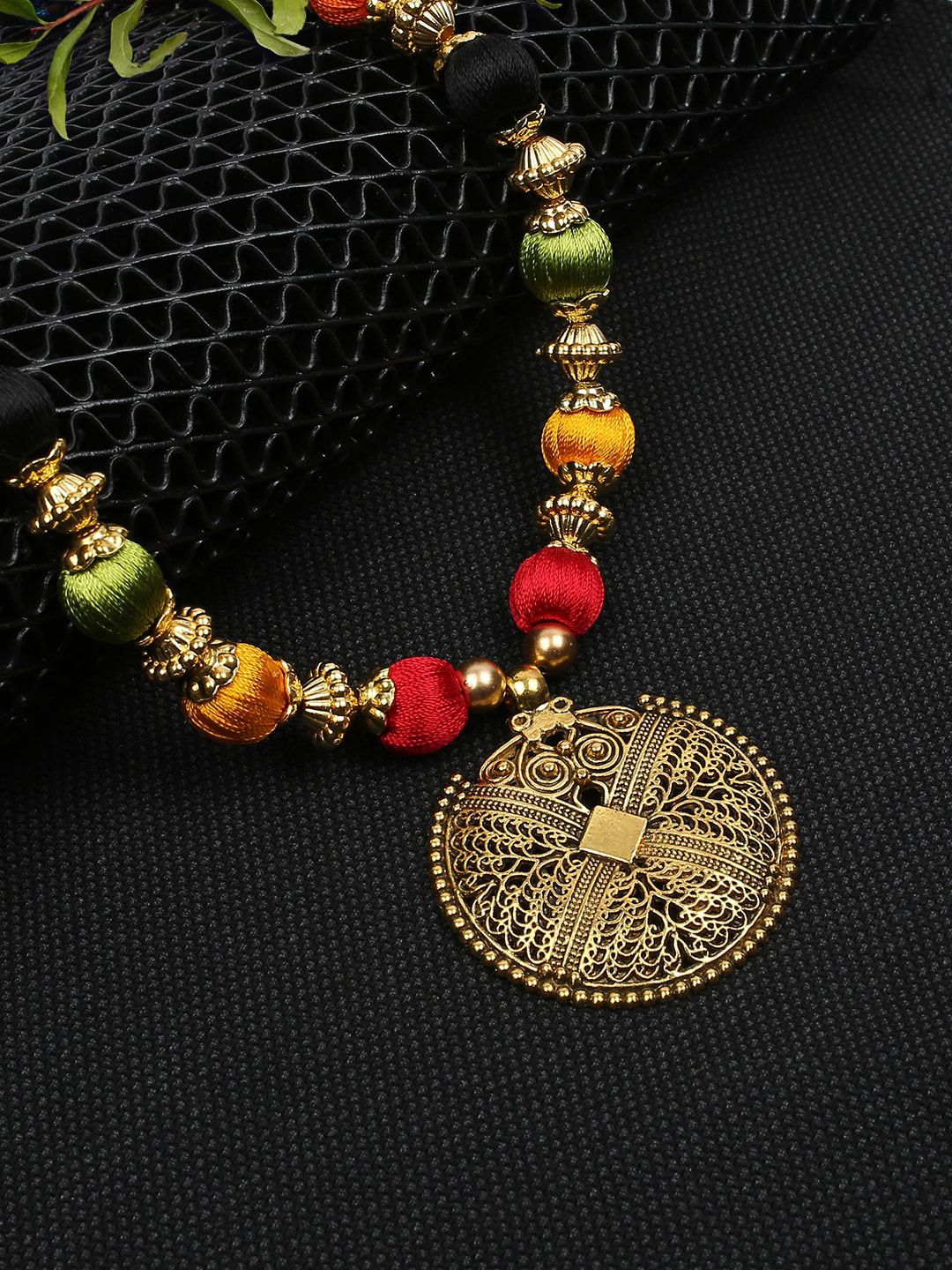 AKSHARA Multicoloured Handcrafted Long Pendent Necklace Price in India