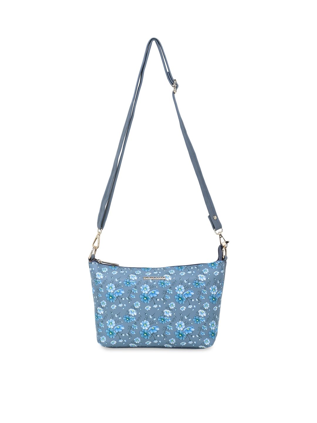 WOMEN MARKS Women Grey Floral Printed PU Structured Sling Bag Price in India