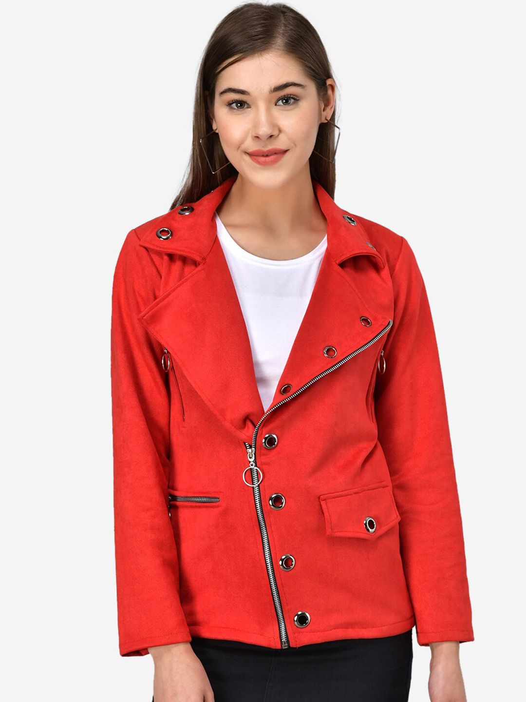 Darzi Women Red Tailored Jacket Price in India