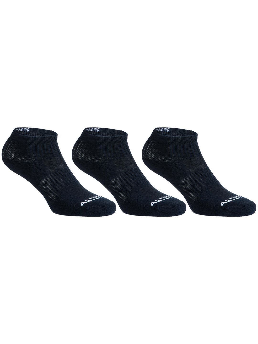 Artengo By Decathlon Adults Black & White Pack of 3 Ankle Length Socks Price in India
