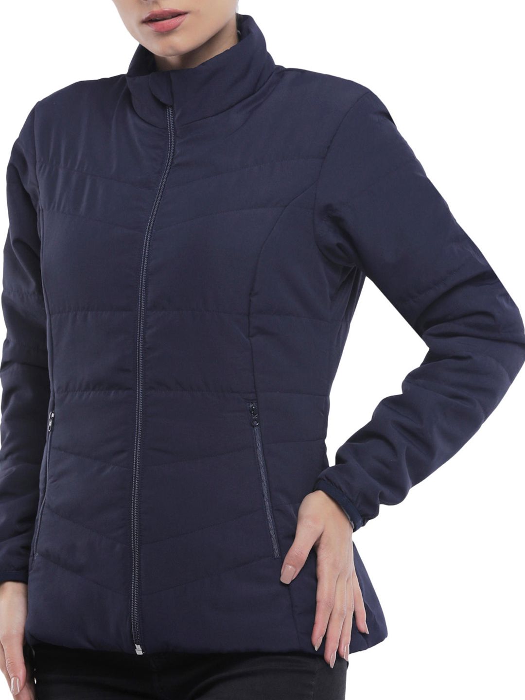 FORCLAZ By Decathlon Women Navy Blue Insulator Outdoor Padded TREK 50 W Insulated Jacket Price in India