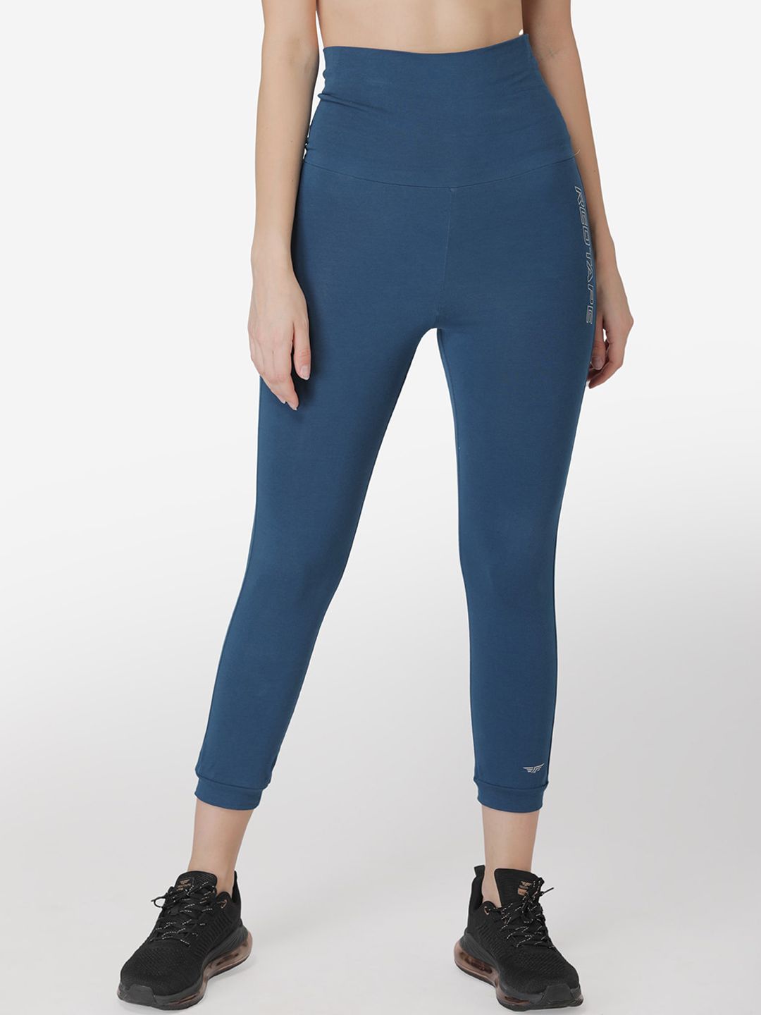 Red Tape Women Blue Solid Sports Tights Price in India