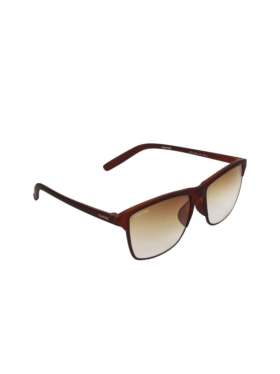 Creature Unisex Brown Lens & Brown Wayfarer Sunglasses with UV Protected Lens