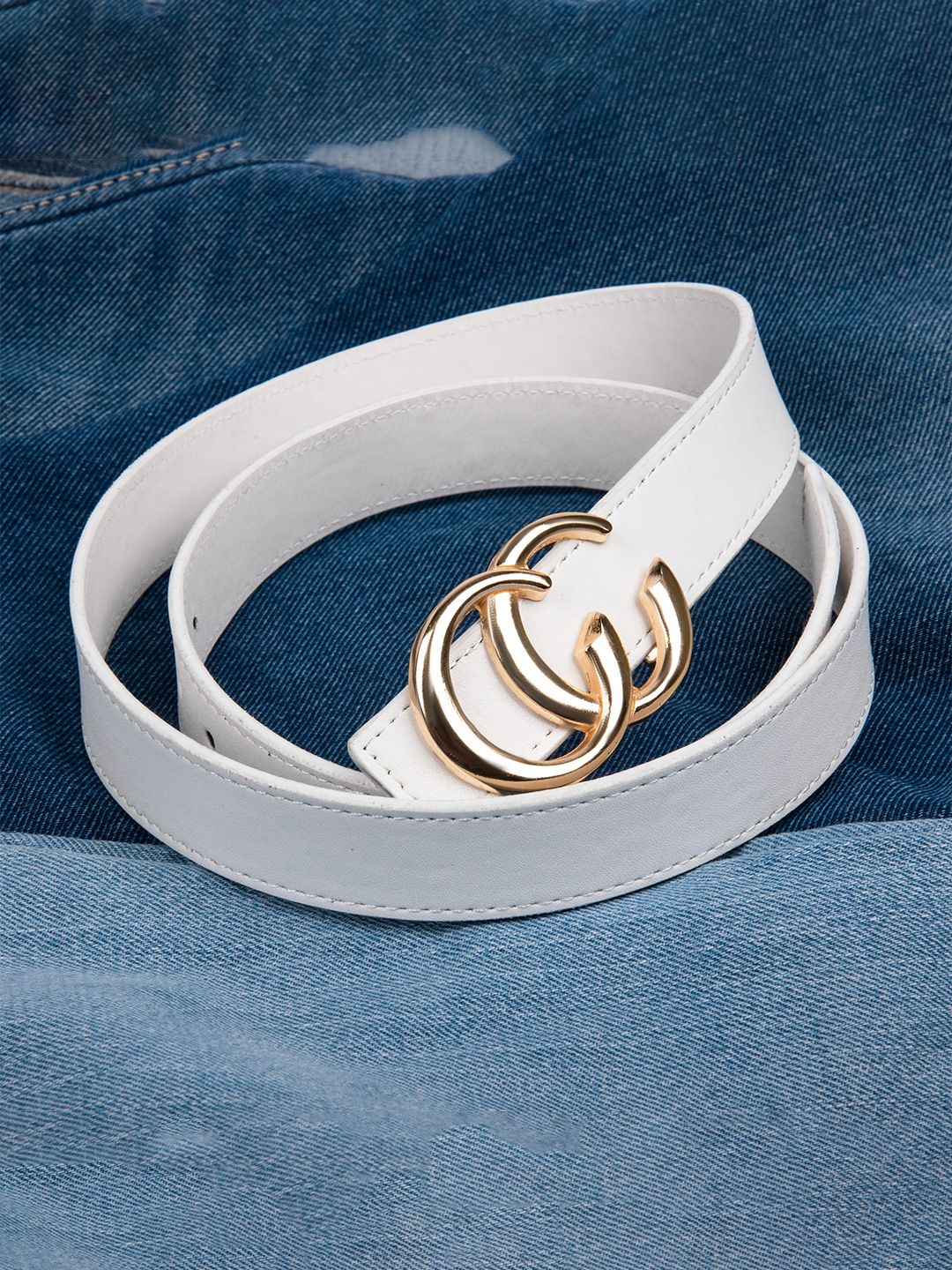 Kastner Women White Textured Belt Price in India