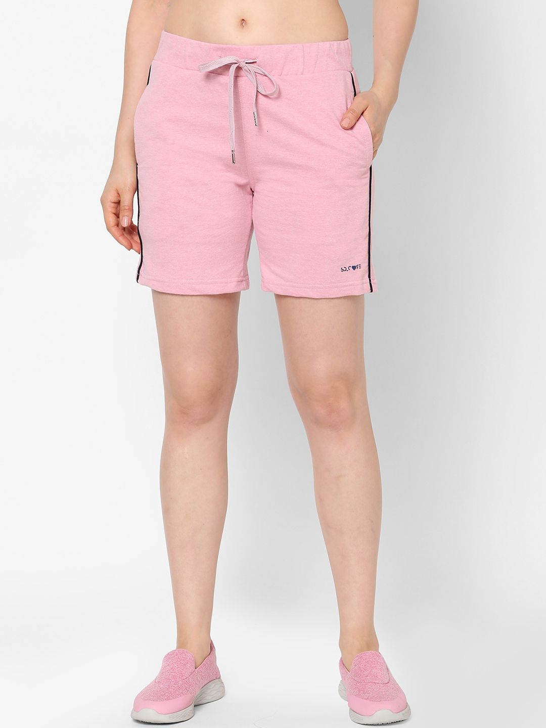 Sweet Dreams Women Pink Mid-Rise Sports Shorts Price in India