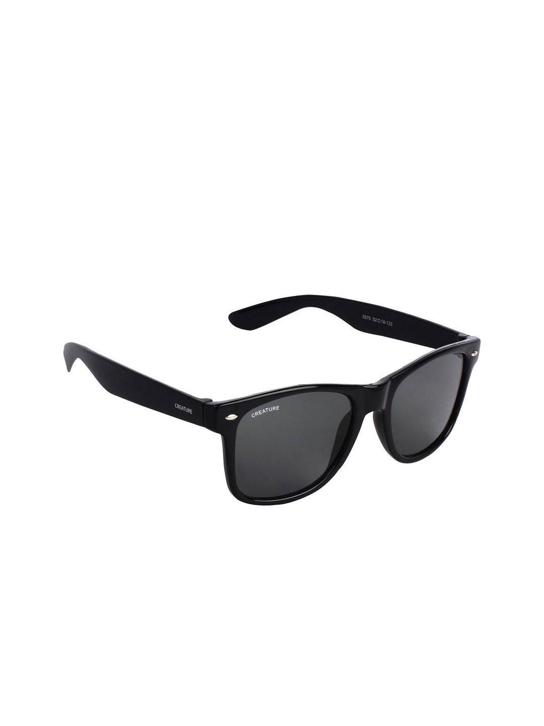 Creature Unisex Black Lens & Black Aviator Sunglasses with UV Protected Lens Price in India