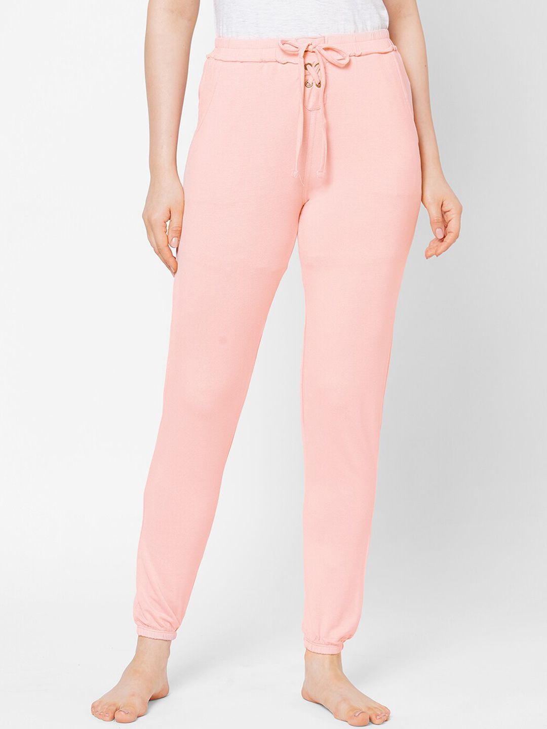 Sweet Dreams Women Pink Solid Cotton Lounge Pants Price in India