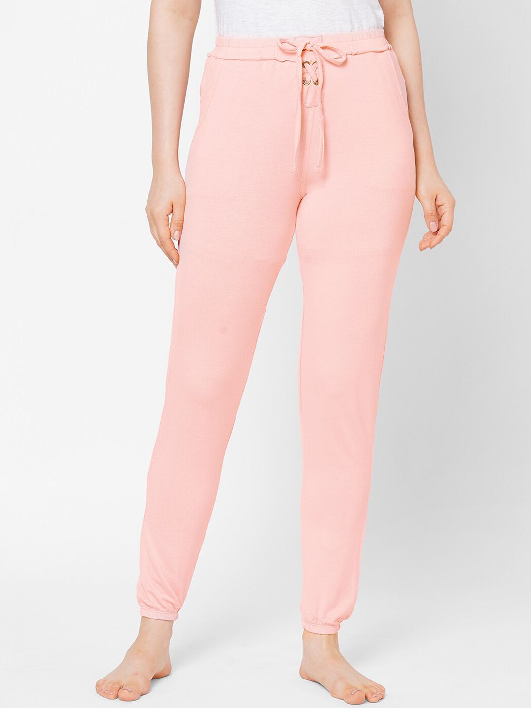 Sweet Dreams Women Pink Solid Cotton Lounge Pants Price in India