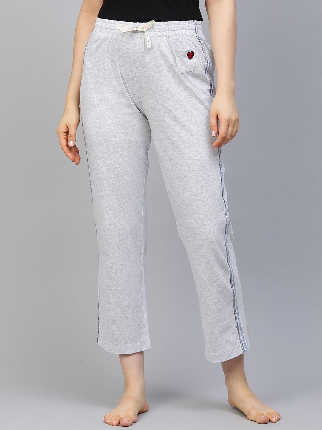 Chemistry Women Grey Solid Lounge Pants Price in India