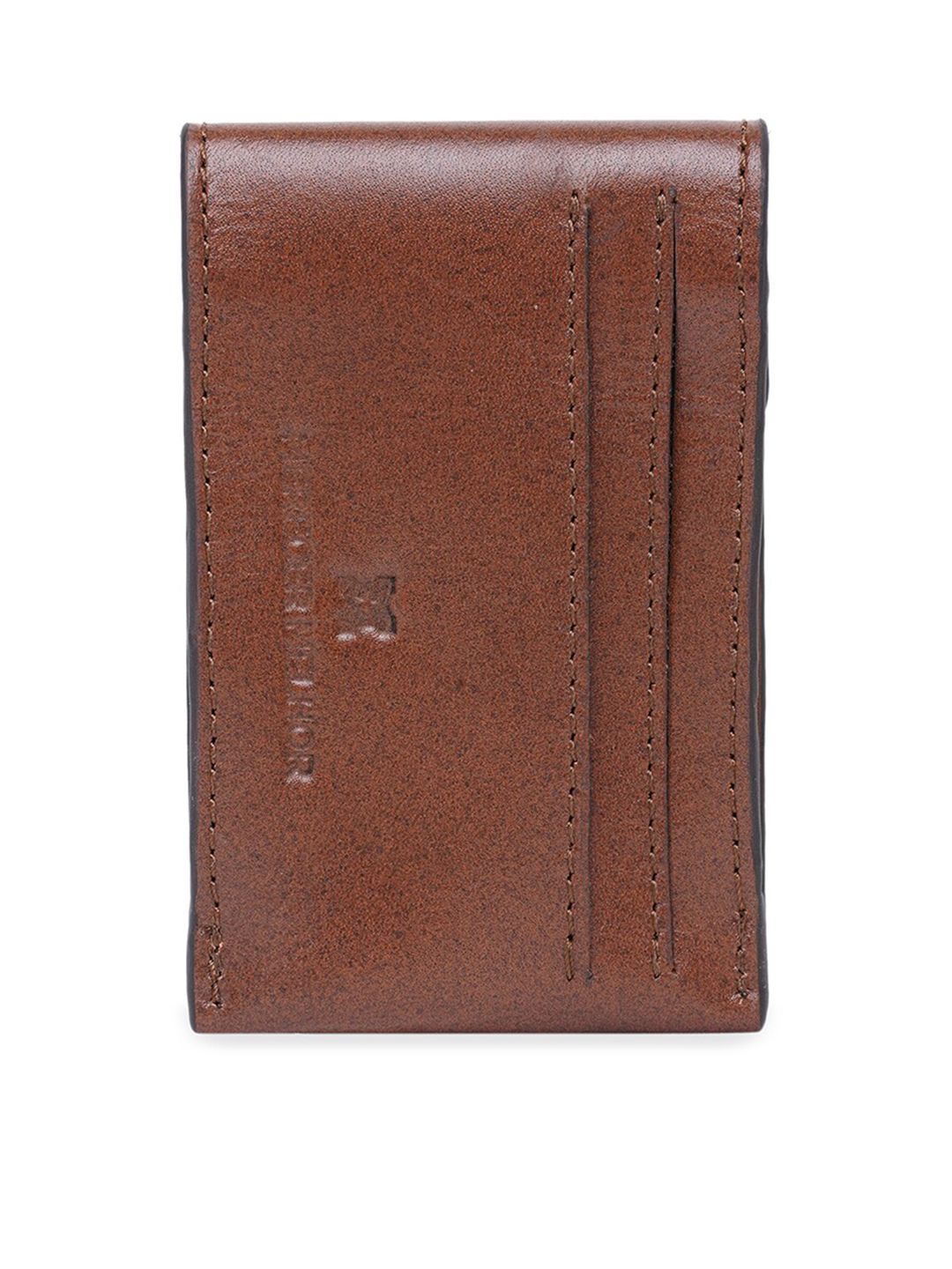 MERECER MELHOR Unisex Brown Solid Leather Card Holder Price in India