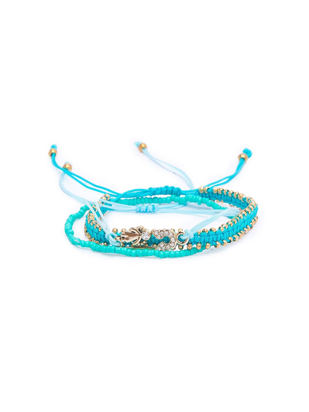 Globus Women Blue Gold-Plated Elasticated Bracelet Price in India