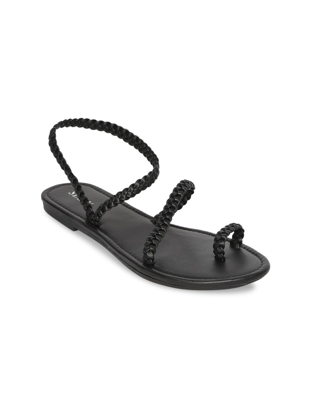 STALK Women Black One Toe Flats Price in India