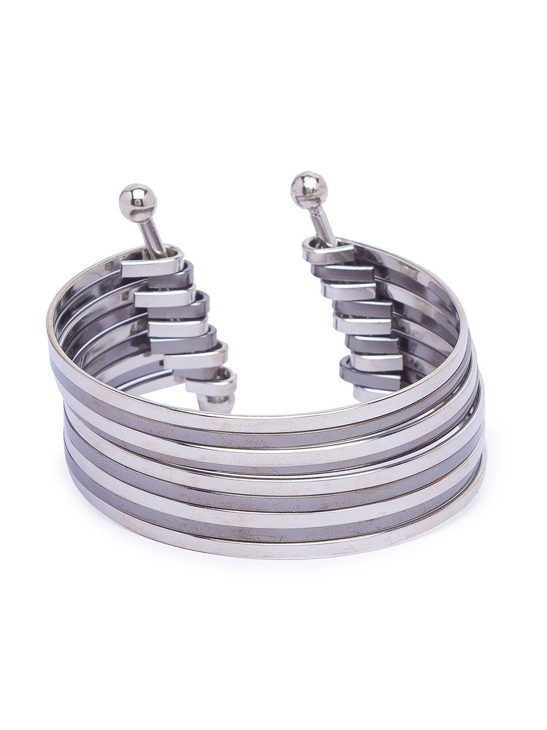 Globus Women Silver Silver-Plated Cuff Bracelet Price in India
