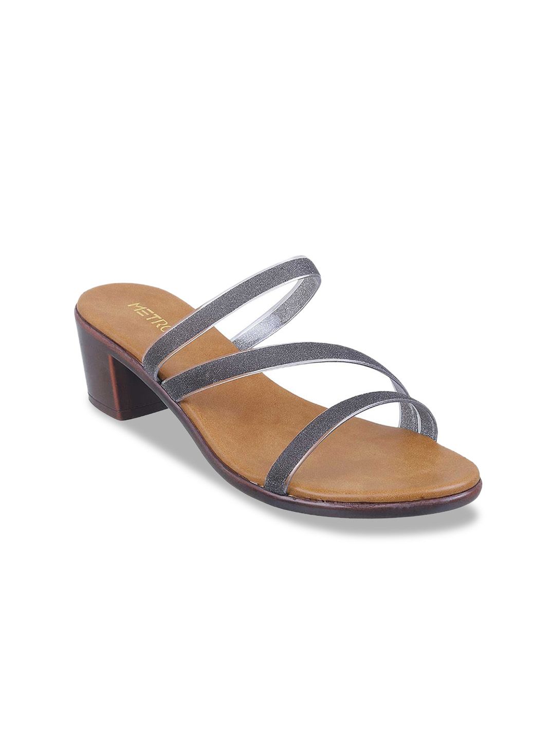 Metro Metallic Block Sandals Price in India