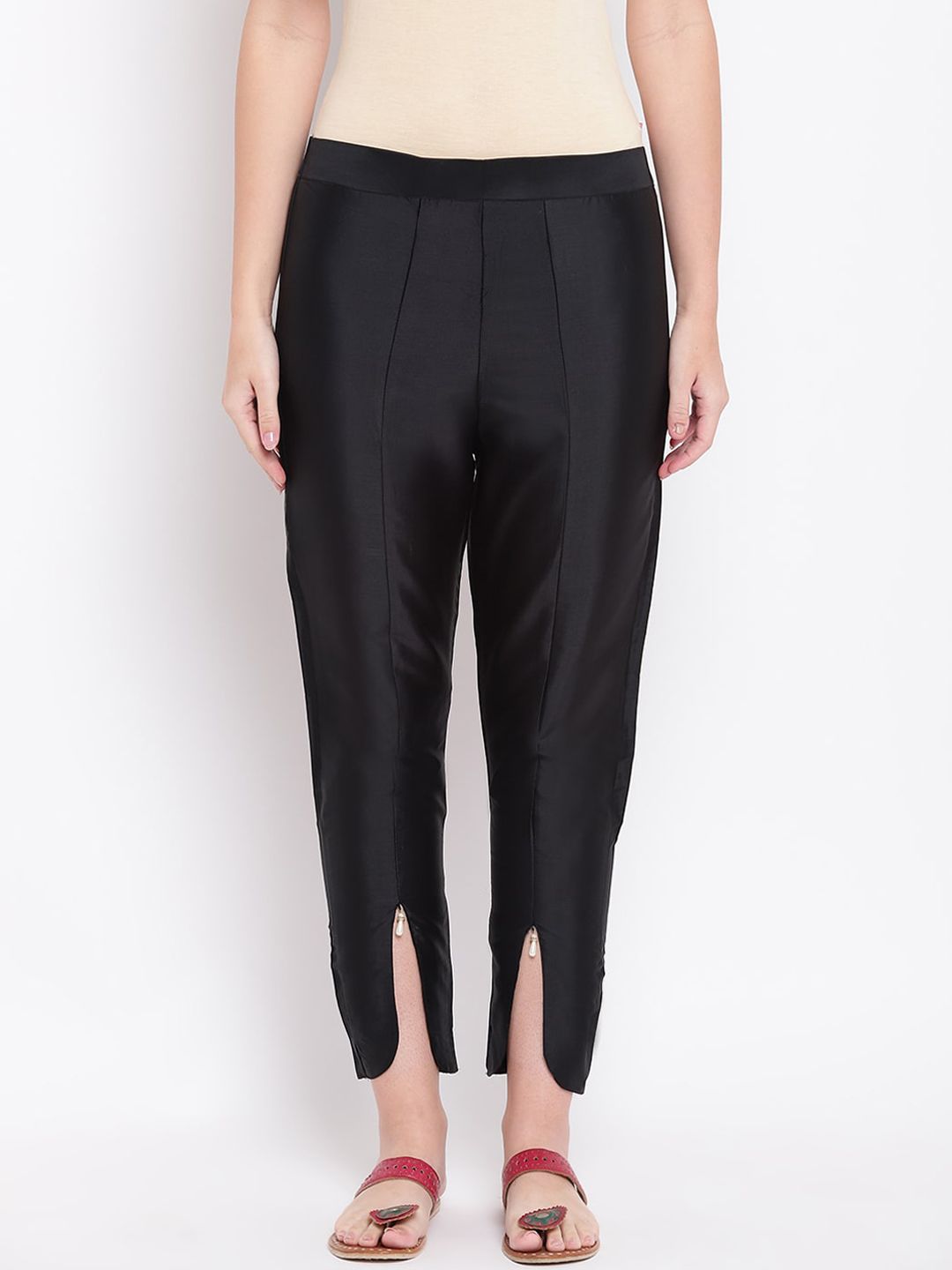 RIVI Women Black Regular Trousers Price in India