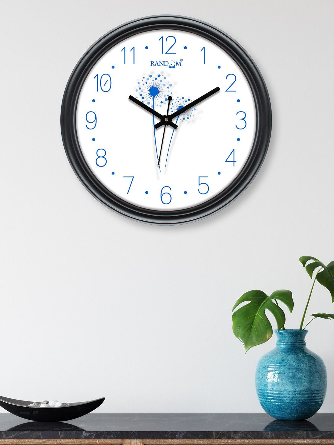 RANDOM Black & White Printed Contemporary Wall Clock Price in India