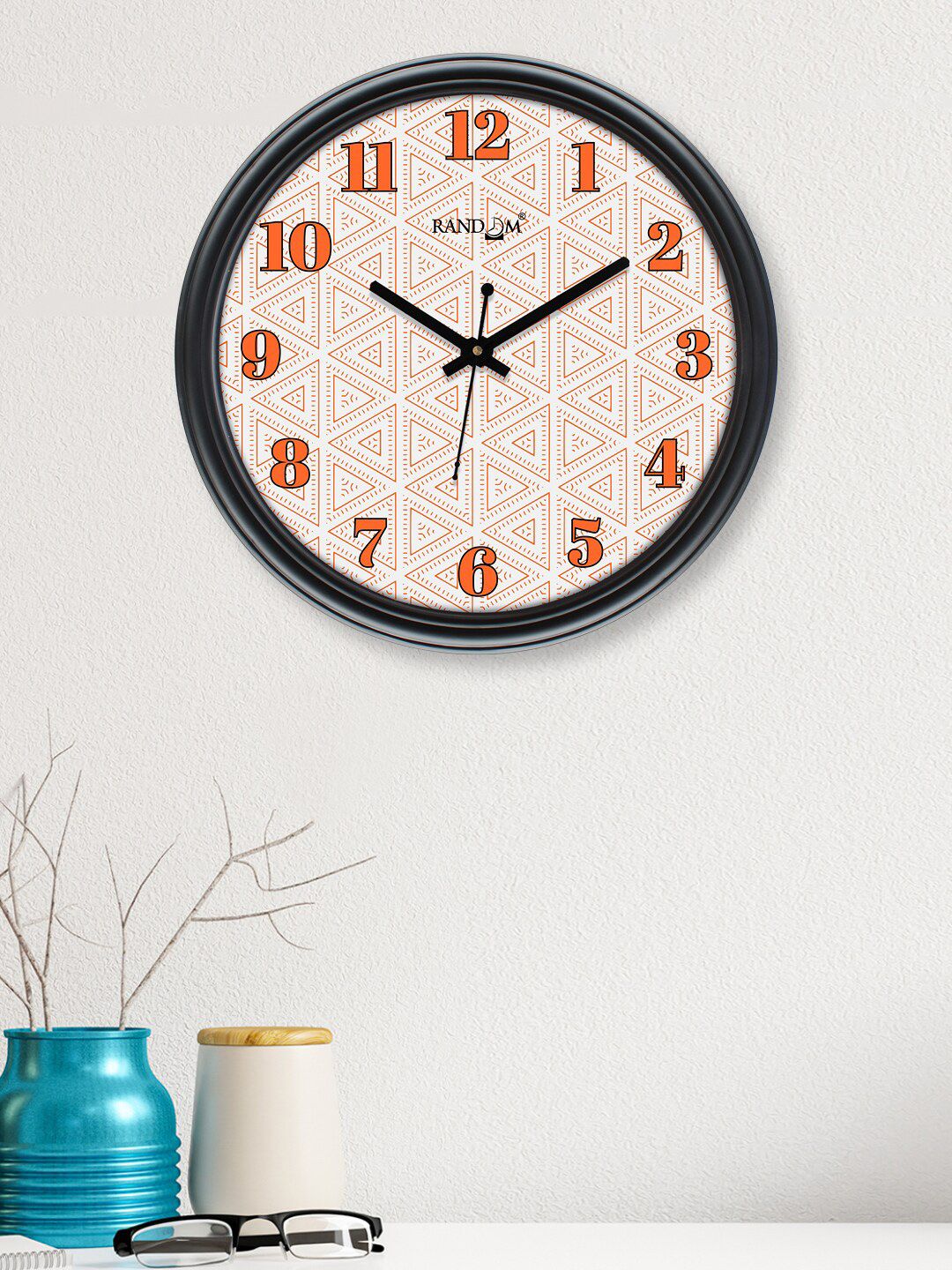 RANDOM Black & White Printed Contemporary Wall Clock Price in India