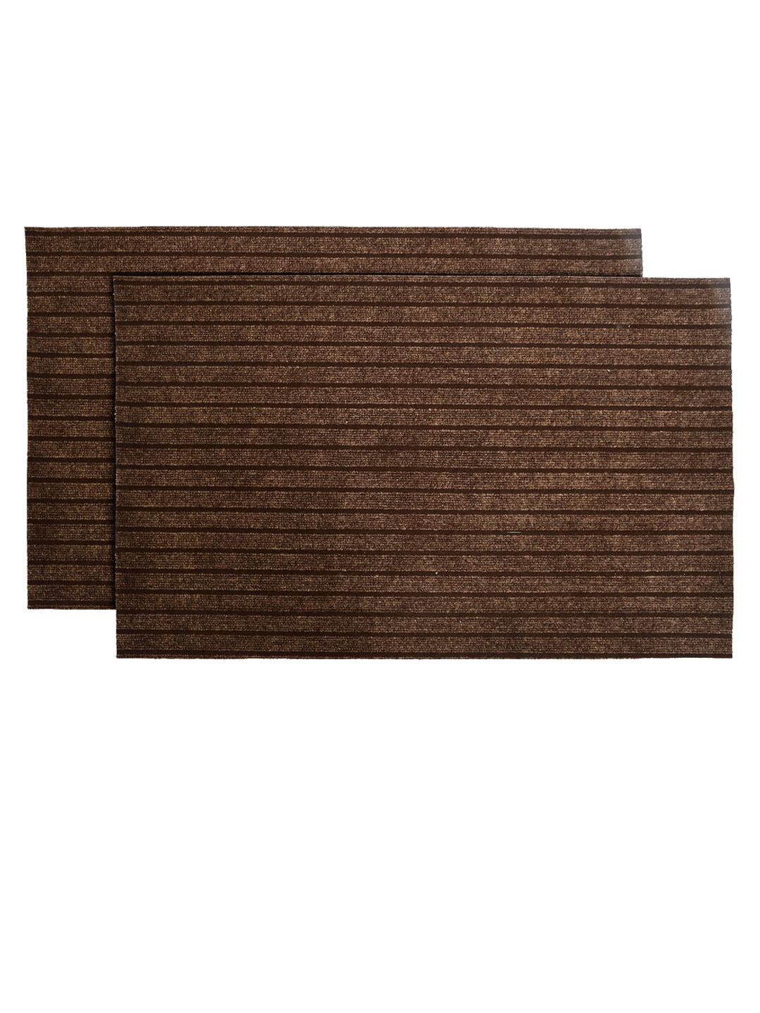 Kuber Industries Pack Of 2 Brown Solid Anti-skid Doormats Price in India