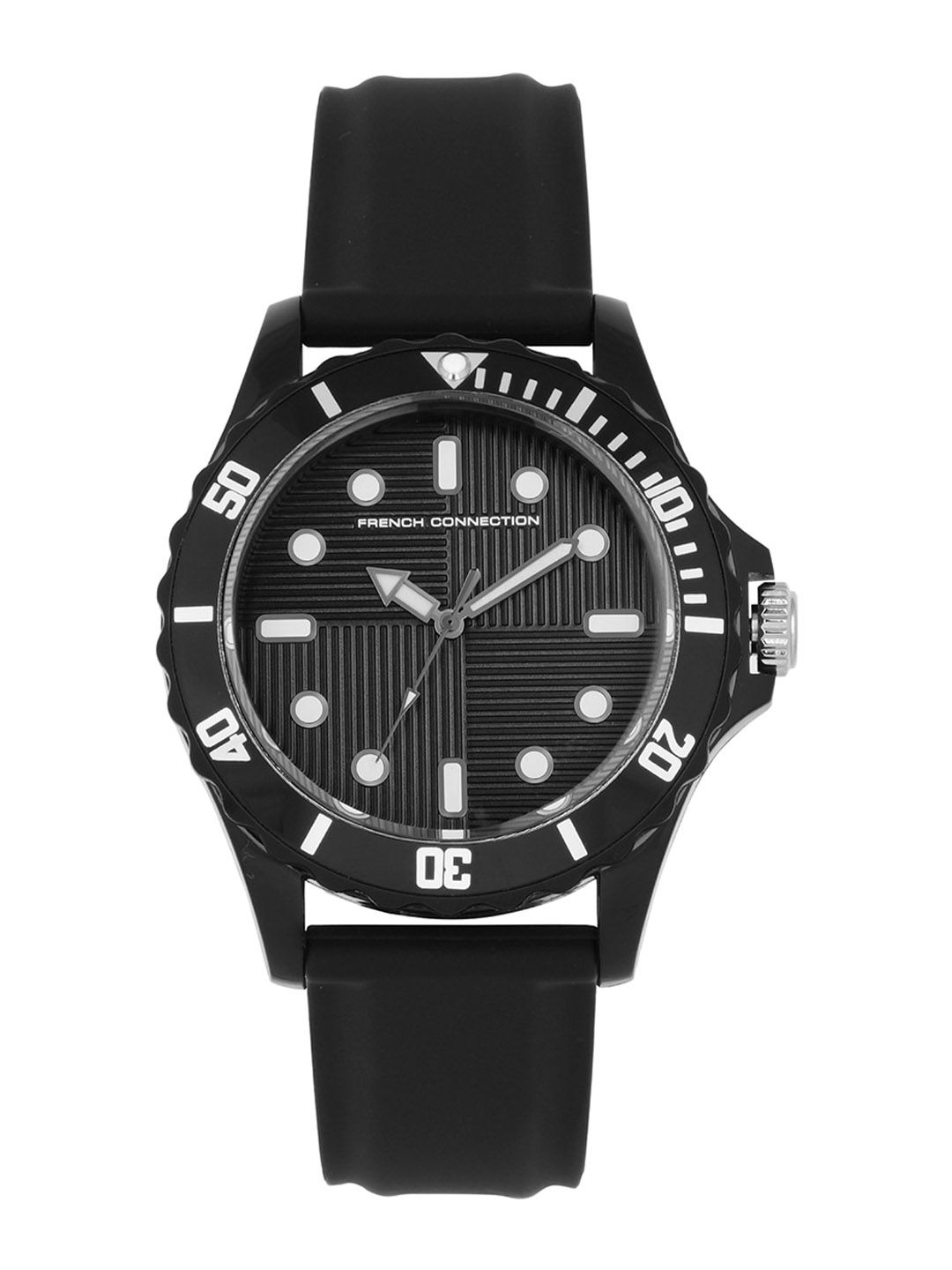 French Connection Adult Black Dial & Black Straps Analogue Watch Price in India